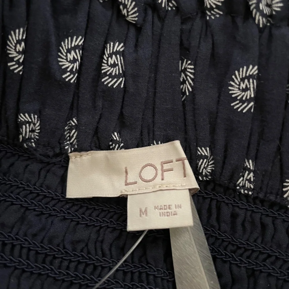 LOFT Women’s Medium Blue White Tiered Ruffled Mini Skirt NEW
